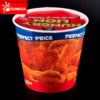 Disposable custom printed fried chicken paper box with lid
