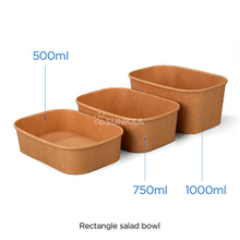 Customized Logo Take Away To Go Craft Paper Bowl Salad Bowl Fruit