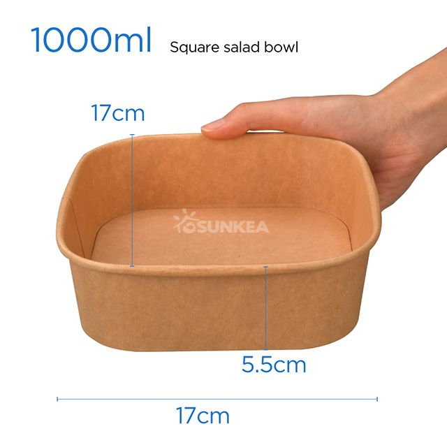 Square Kraft Salad Bowl - Buy Square salad box, Takeout Bowl, Paper ...