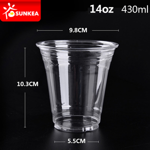 Disposable PET Plastic Juice Cups and Lids