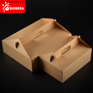 Foldable Kraft Pizza Box with Handle