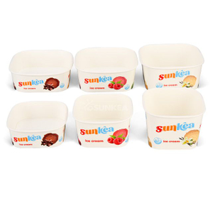 Square Ice Cream Bowl with Paper Lid