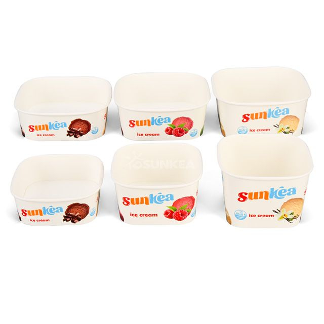 Square Ice Cream Bowl with Paper Lid