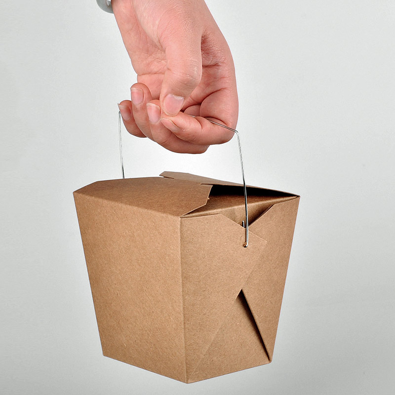 Take Away Kraft Paper Noodle Box with Wire Handle