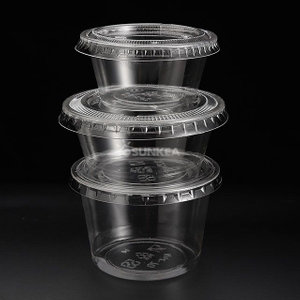 PET Disposable Sauce Cups with Lids