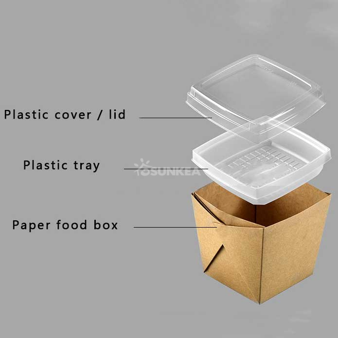 Paper Noodle Box with Lid and Tray 