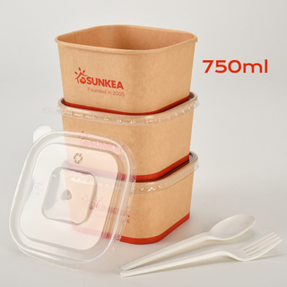 750ml Square Salad Paper Bowl