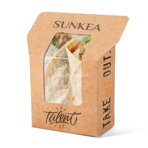 Kraft Foldable Tortilla Box with Window