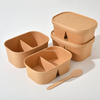 Two Compartmented Rectangular Paper Bowl