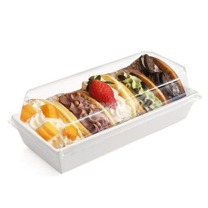 Disposable White Paper Sushi Box with Clear Lid
