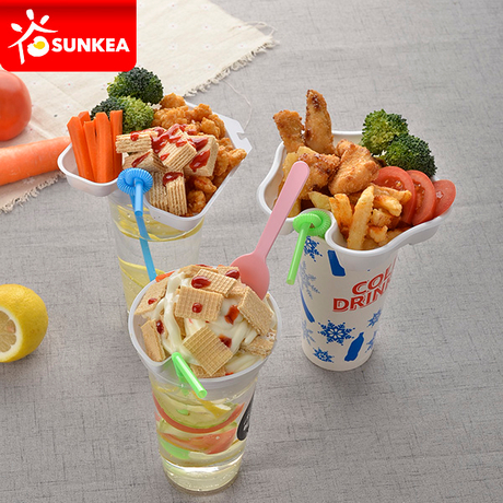 Disposable PS plastic cup top snack tray - Buy top snack tray, top