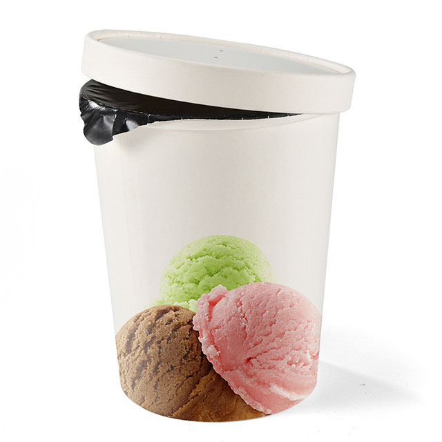 Frozen Paper Ice Cream Tub with Paper Lid( Support Parafilm for Factory)