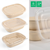 Sunkea Biodegradable 1100ml pulp paper U-Shaped salad box