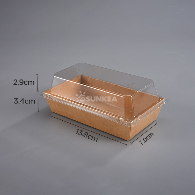 Kraft Paper Cake Box with PET Lid - Buy cake Paper Box, Kraft Sushi ...