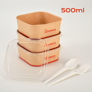 500ml Square Salad Paper Bowl