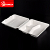 3 Compartment Compostable Sugarcane Pulp Bagasse Food Container Lunch Box