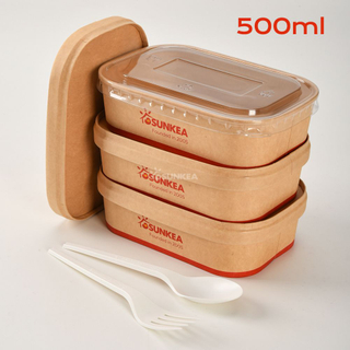 500ml Rectangular Kraft Paper Container