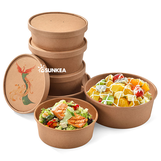 Kraft Paper Bowl with Secure Lid for Salad Lunch - China Karft Paper Bowl  and Salad Bowl price