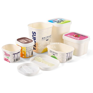 Ice Cream Box with Plastic lid and spoon