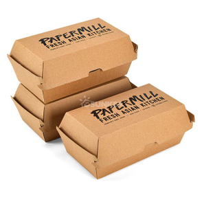 Printed F-flute Corrugated Two Burger Box 