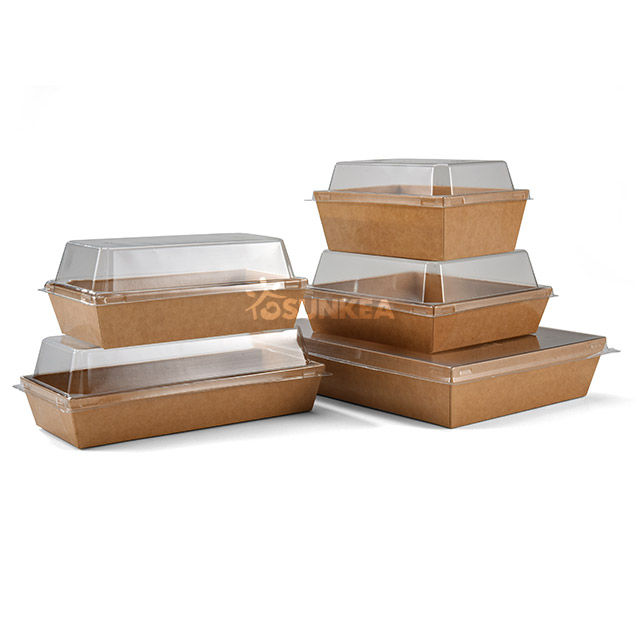 Kraft Paper Sushi Tray with PET Lid