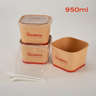 950ml Square Salad Paper Bowl