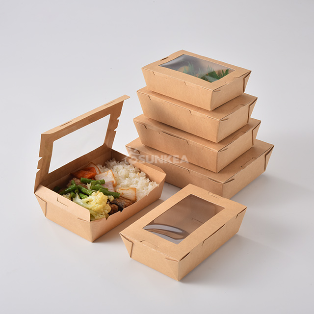  Paper Salad Box with Clear Window 