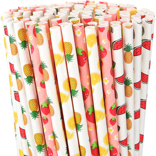 Printed Fruit Logo Custom Drink Straws for Takeaway