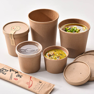 Sunkea Disposable Paper Hot Soup Tub For Food Packaging