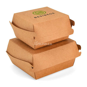 Printed Single Wall Kraft Hamburger Box