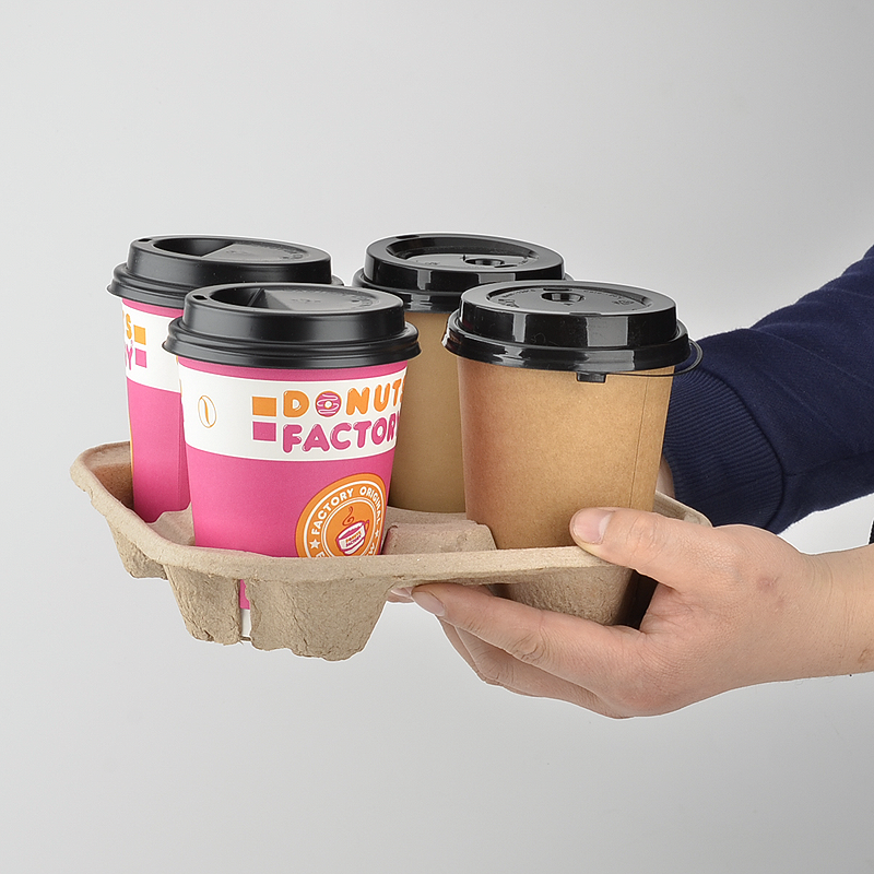 Mould Pulp Fiber Coffee Cup Carrier