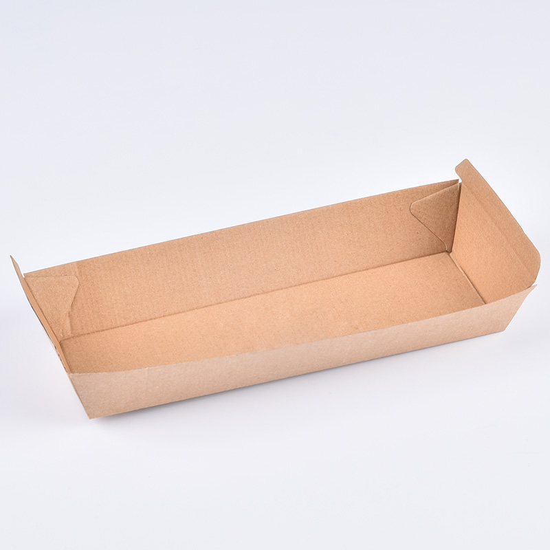 F flute kraft paper food tray corrugated paper tray for hot dog burger fries