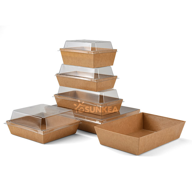 Kraft Paper Sushi Tray with PET Lid