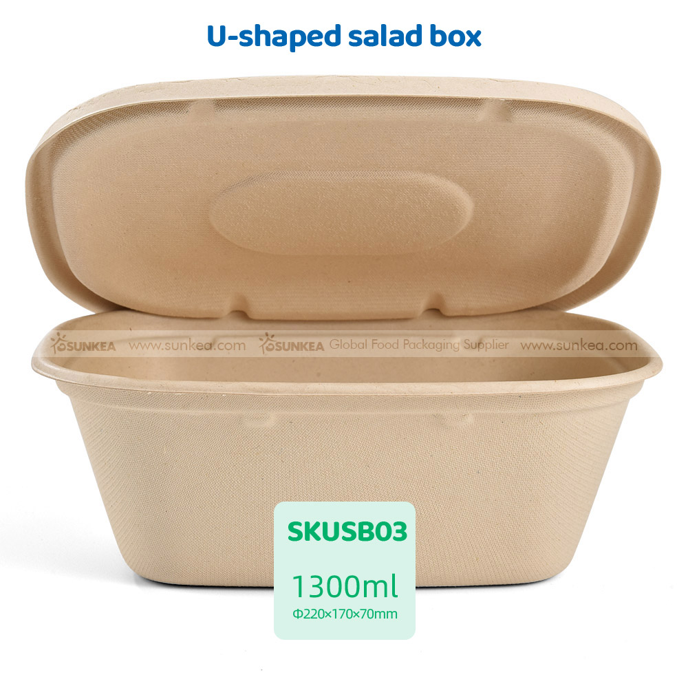 Biodegradable U-Shaped Pulp Packaging Box with Lid