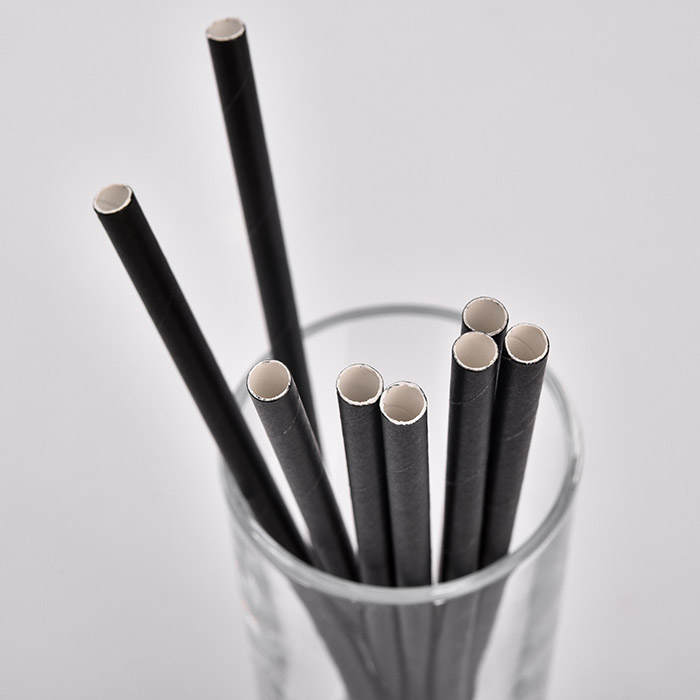 Disposable biodegradable black paper straw