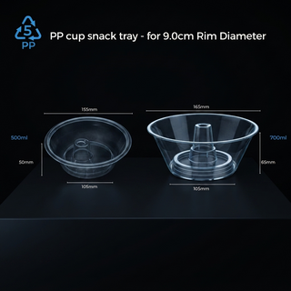 PP cup snack tray - for 9.0cm Rim Diameter