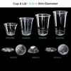  PET Cups - 7.8 / 9.0 / 9.2 / 9.5 / 9.8 / 10.7cm Rim Diameter