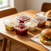 Sauce Square PP Cup with Hinged Lid